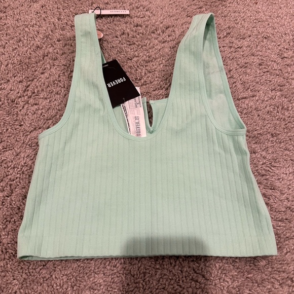 forever 21 mint green ribbed crop top - Picture 5 of 8